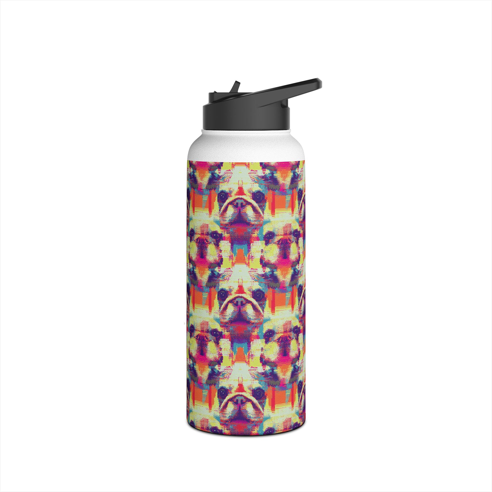 Glitchy Bulldog Blitz Stainless Steel Water Bottle