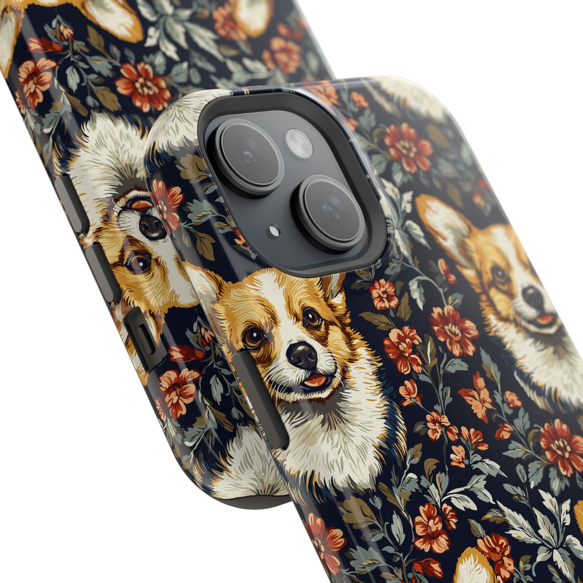 Floofy Corgi Blossom Blast Magnetic Tough Cases