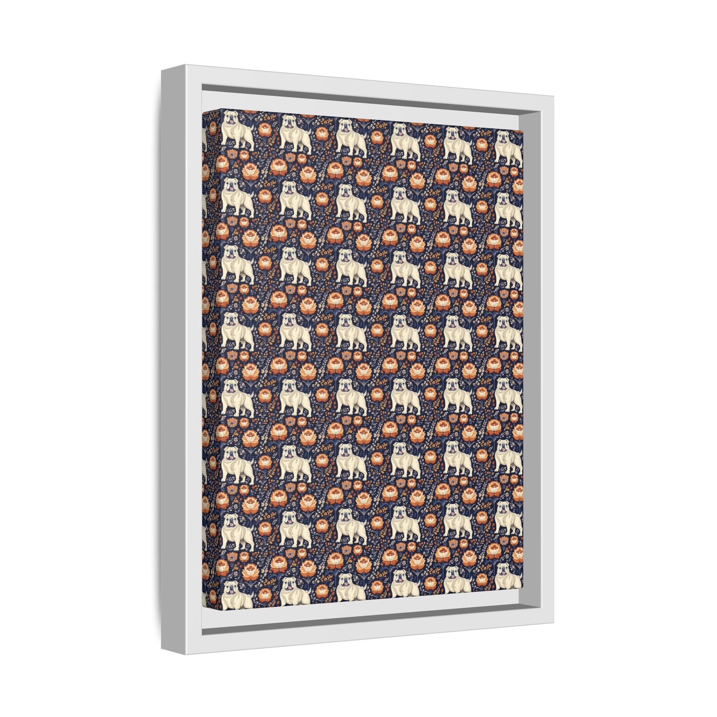 Bulldog Blossom Bonanza Matte Canvas, Framed