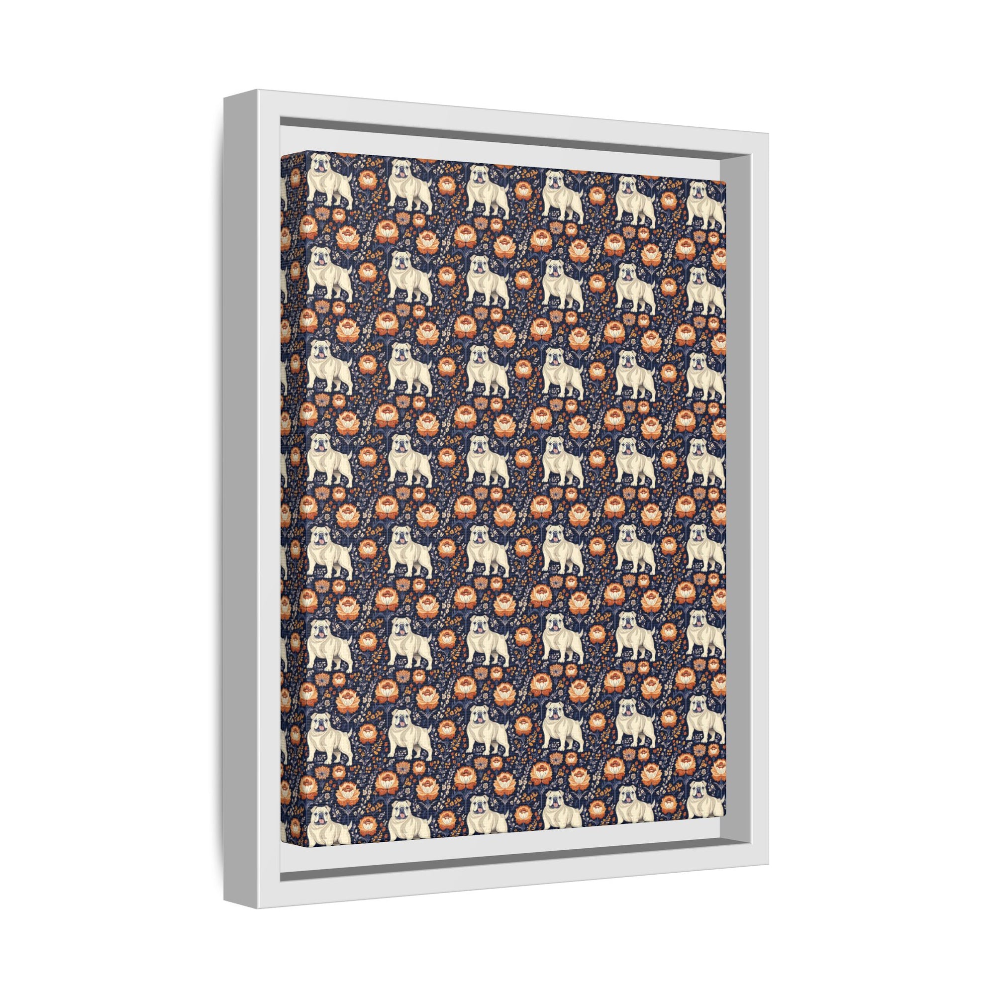 Bulldog Blossom Bonanza Matte Canvas, Framed