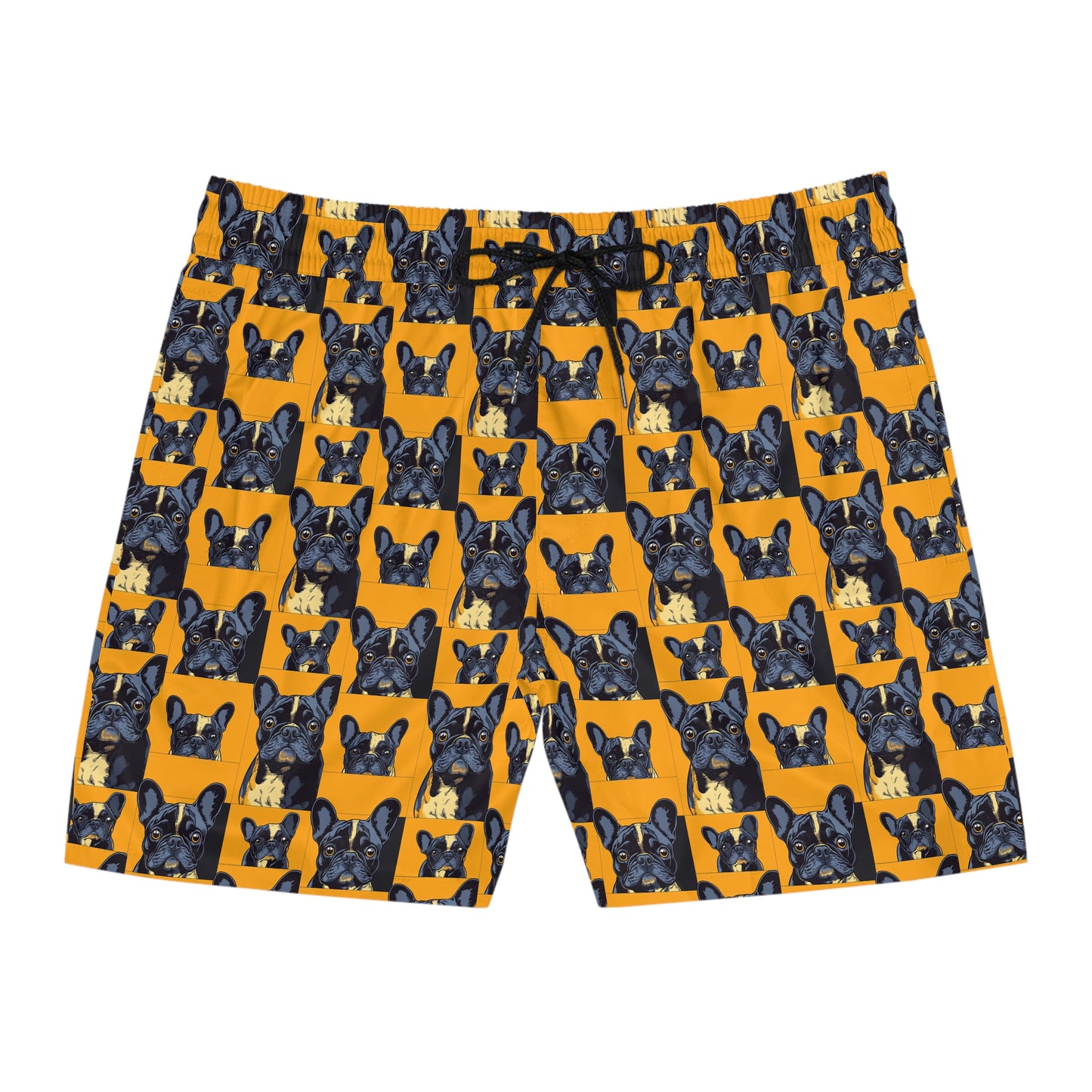 Frenchie Pawsitively Pawsome Peek-a-Boo Perfection Men's Mid-Length Swim Shorts