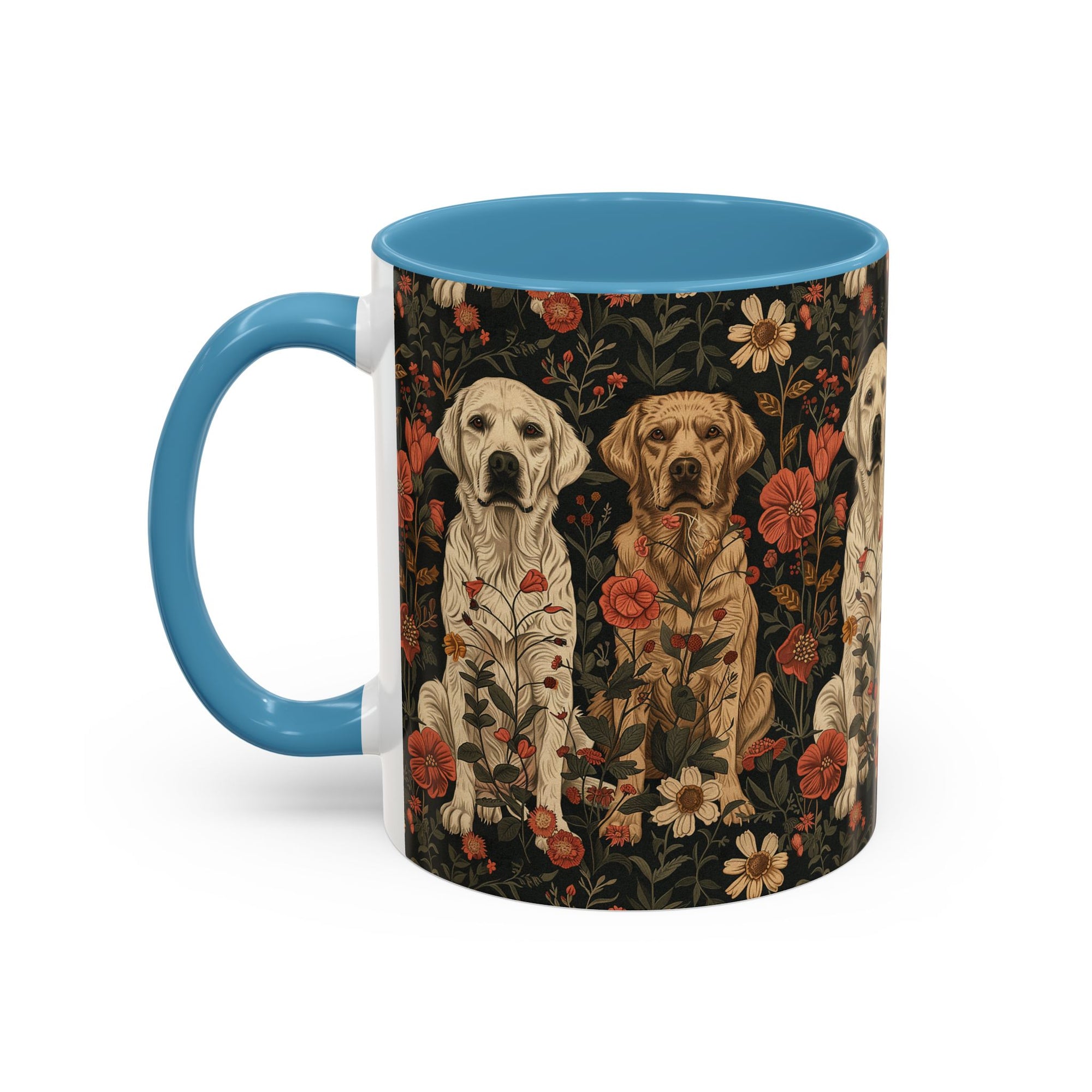 Blossoming Labradors Bouquet Accent Coffee Mug