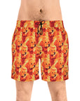 Golden Glamour Paws Men's Mid-Length Swim Shorts