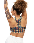 Pawsome Rottweiler Royalty Plaid Seamless Sports Bra