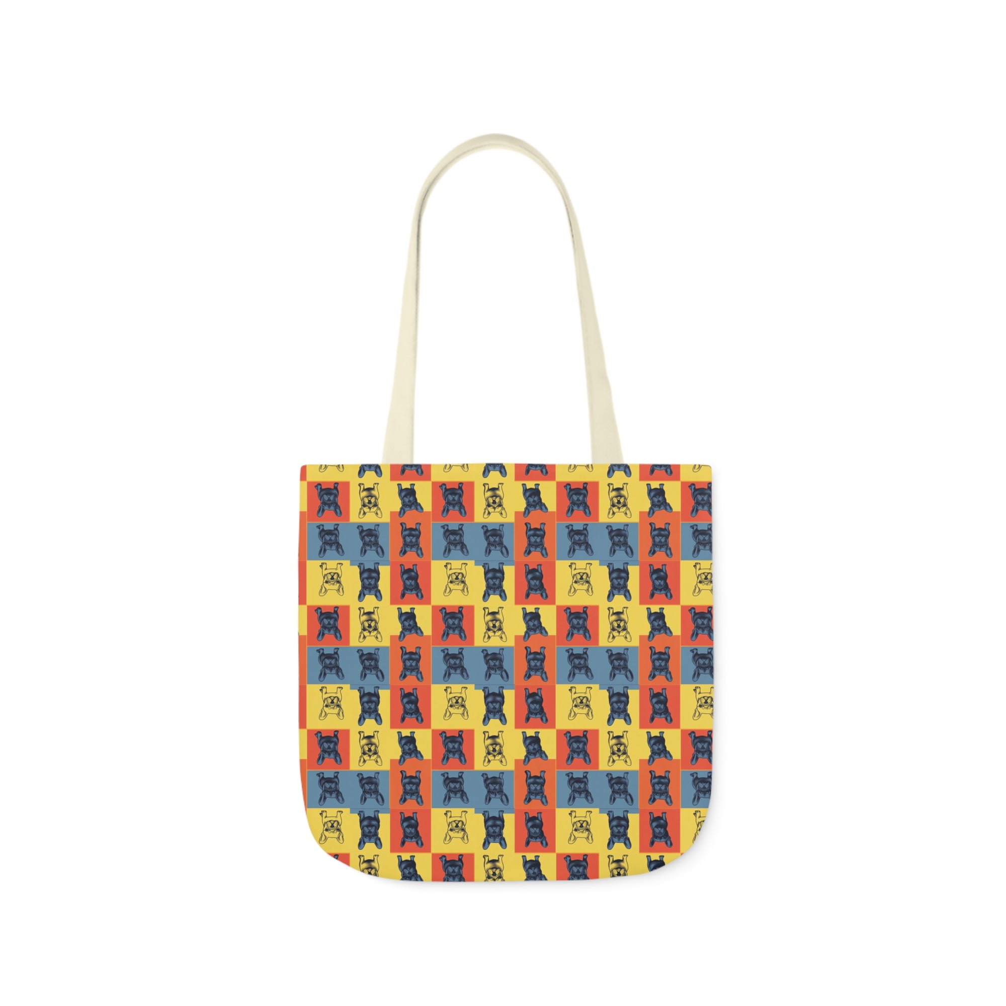 Frenchie Pop Art Pawfection Grid Canvas Tote Bag