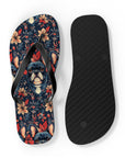 Gothic Rose Bulldog Noir Enchantment Flip Flops