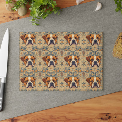 Bowtie Boxer Bliss Glass Cutting Board