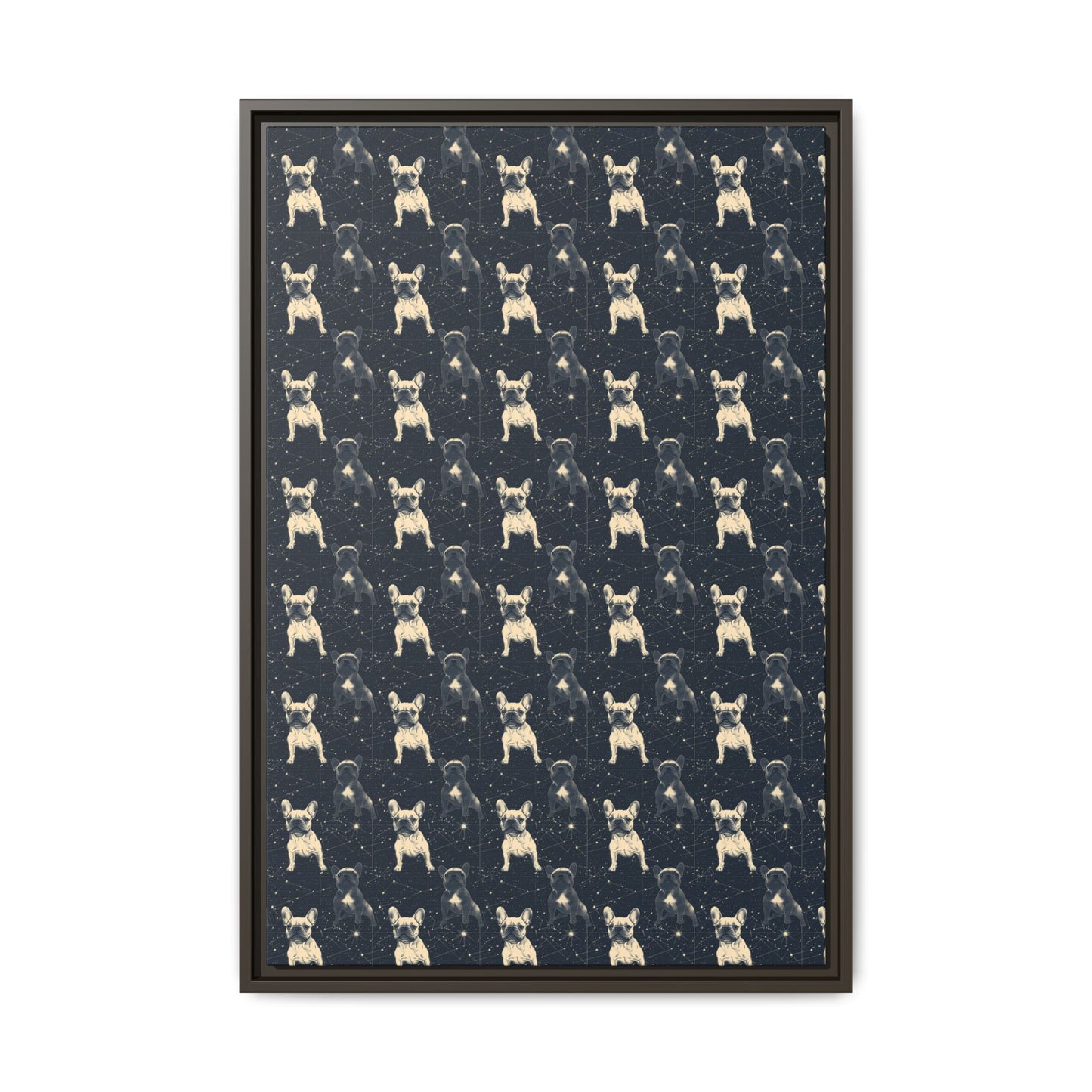 Frenchie Celestial Soar Matte Canvas, Framed