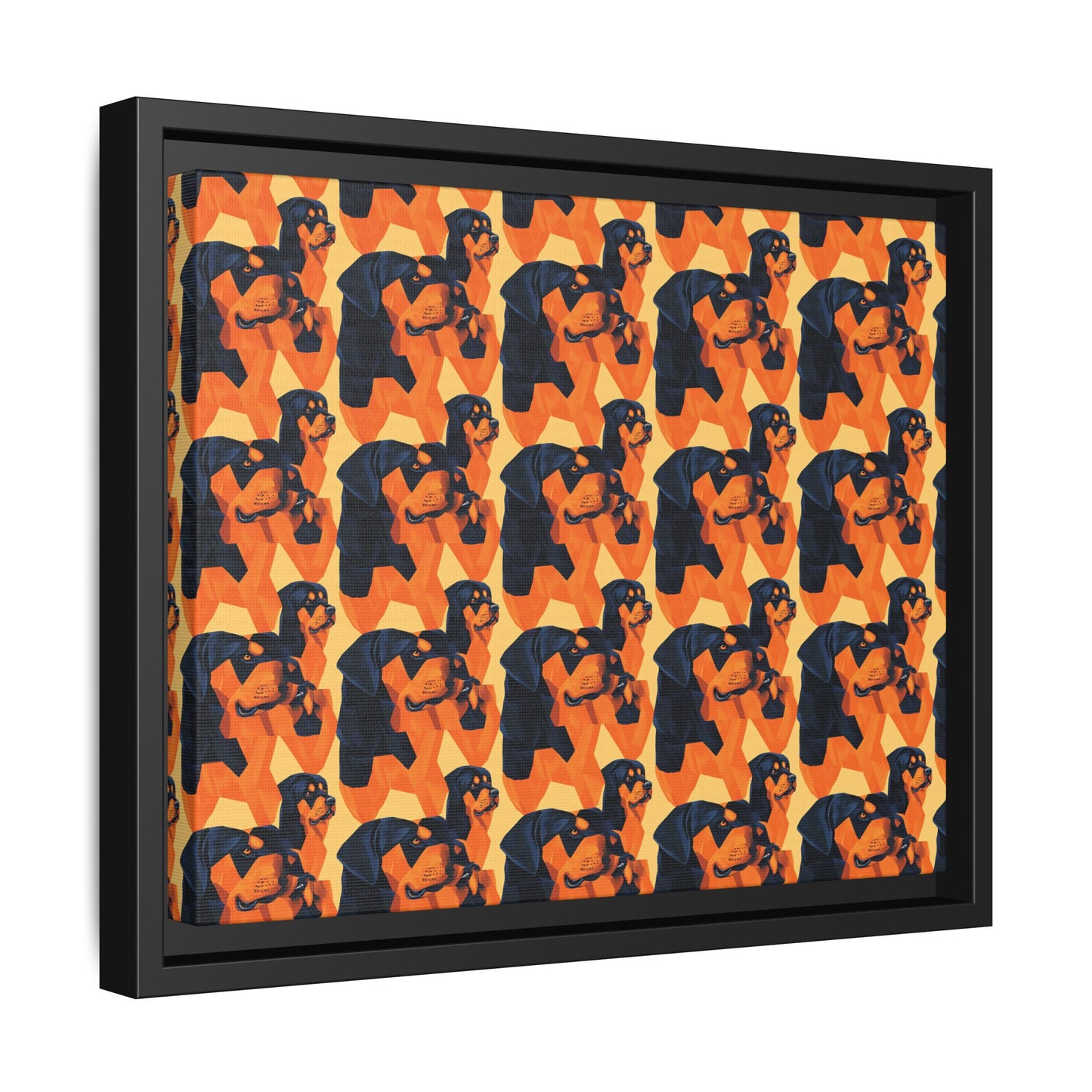 Rottweiler Chic Pawsitivity Matte Canvas, Framed