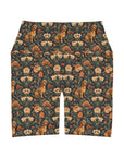 Dazzling Dachsund Blossoms & Foliage High Waisted Yoga Shorts