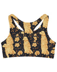 Golden Paws Floral Frenchie Seamless Sports Bra