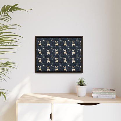 Frenchie Celestial Soar Matte Canvas, Framed