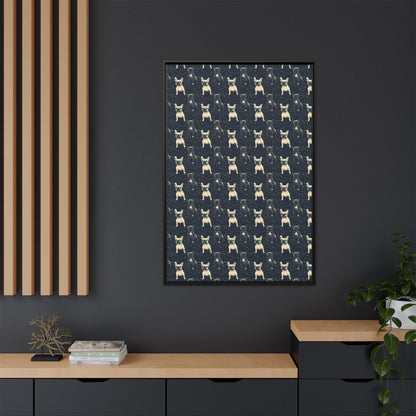 Frenchie Celestial Soar Matte Canvas, Framed