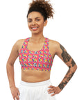 Bubblegum Glamour Bulldog Bouquet Seamless Sports Bra