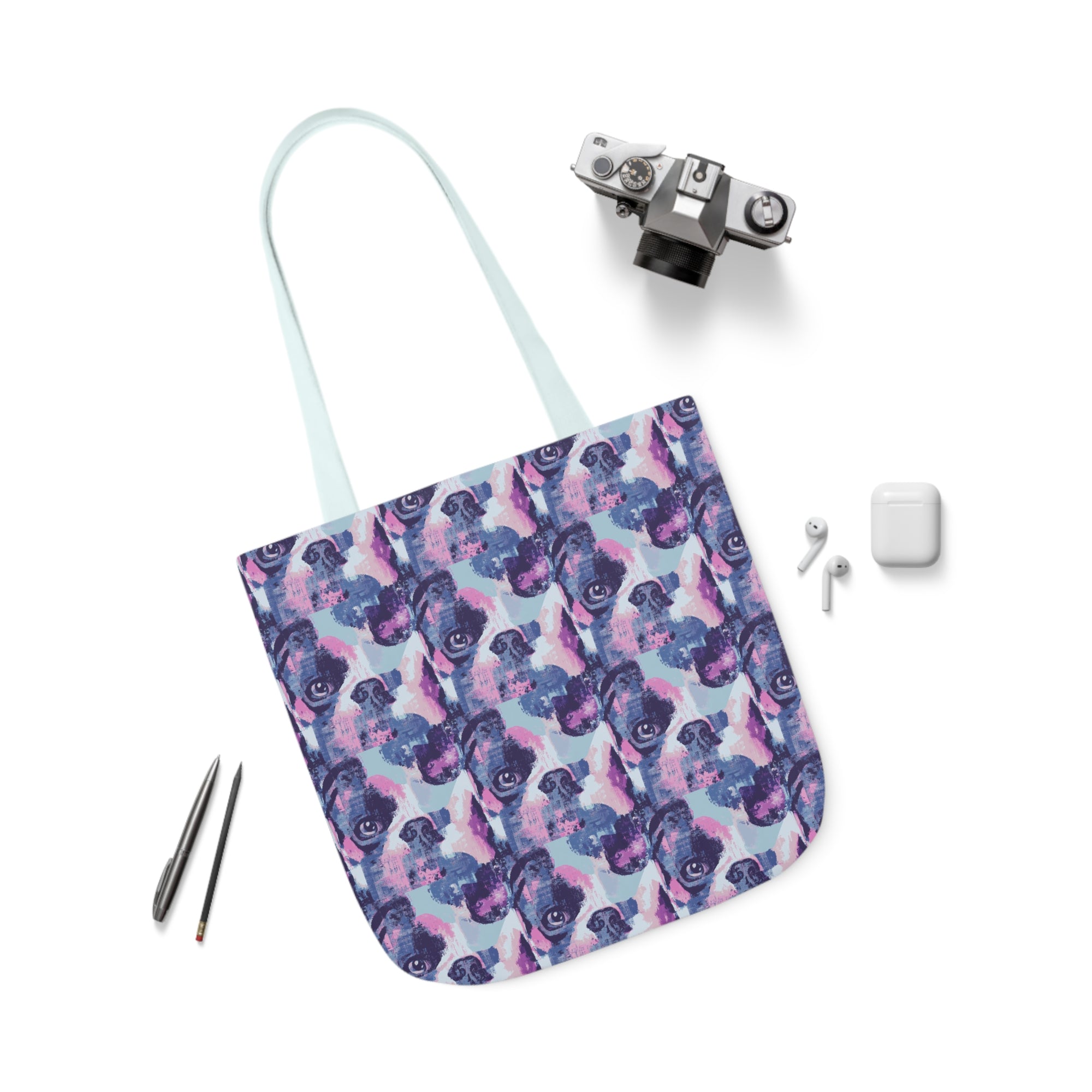 Funky Geometric Boxerista Canvas Tote Bag