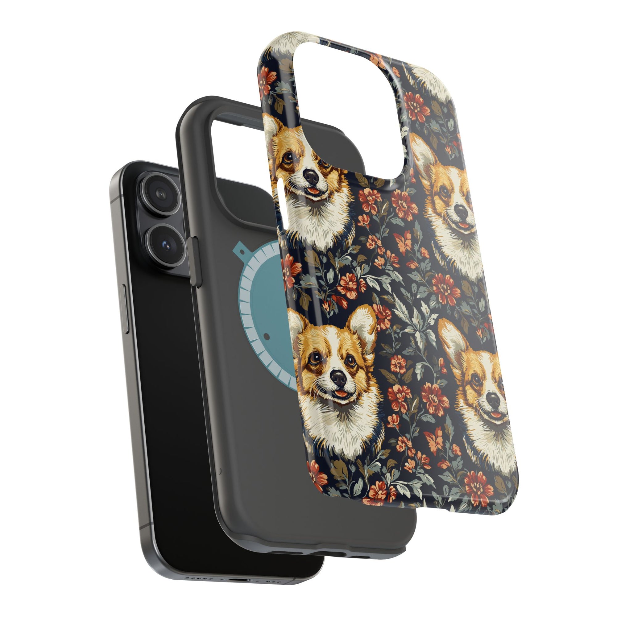 Floofy Corgi Blossom Blast Magnetic Tough Cases