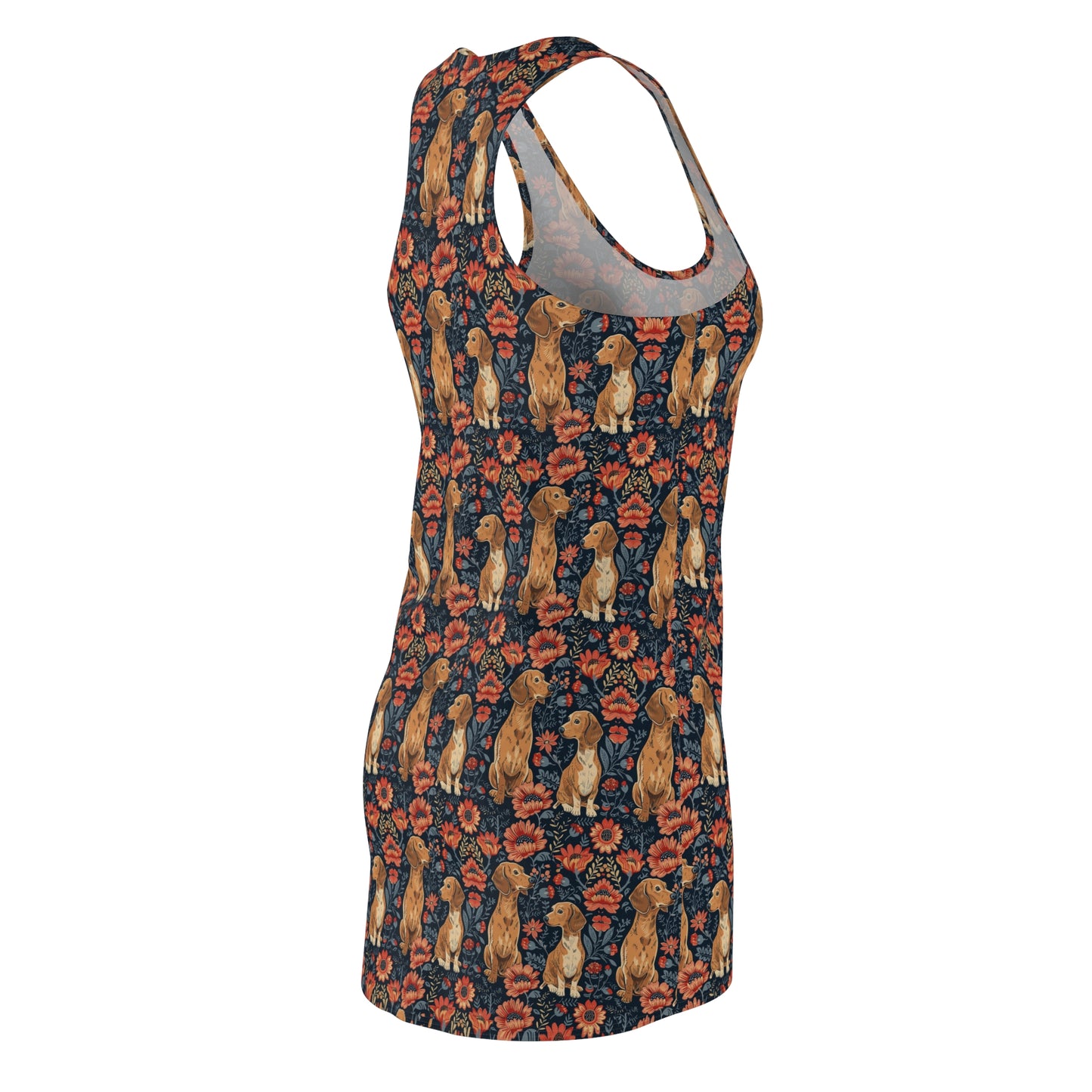 Floral Pawsome Dachsund Delight Women's Racerback Dress