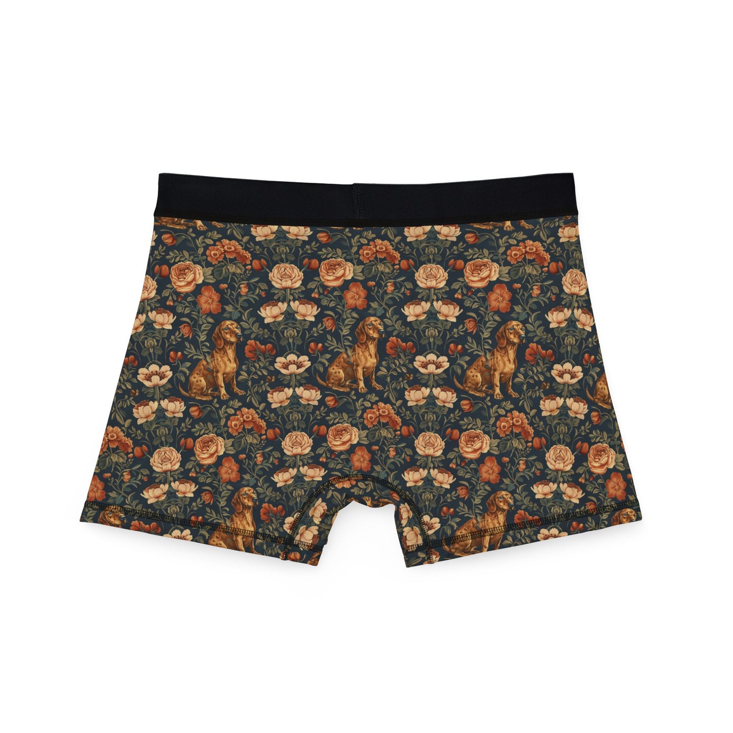 Dazzling Dachsund Blossoms & Foliage Men's Boxers