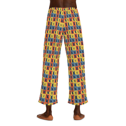 Frenchie Pop Art Pawfection Grid Men's Pajama Pants