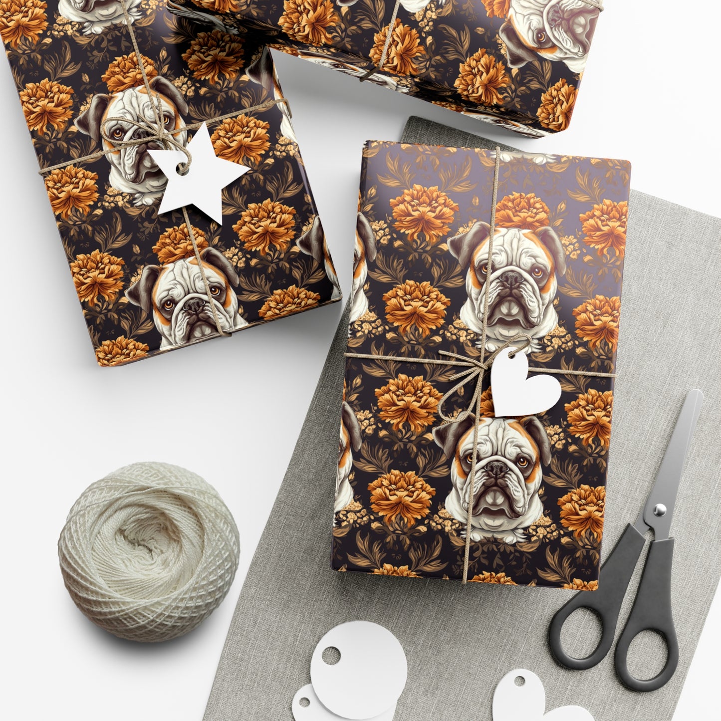 Bloomingly Bulldogistic Bouquet Gift Wrap Papers