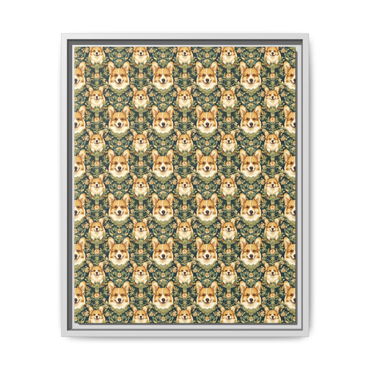 Corgi Charmz Matte Canvas, Framed