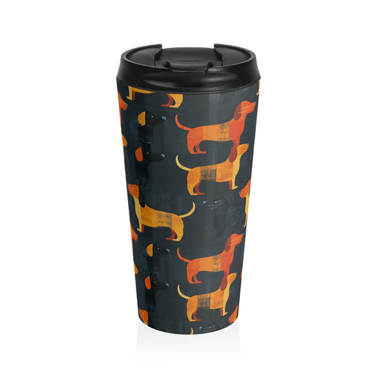 Dapper Dachshund Noir Glow Stainless Steel Travel Mug