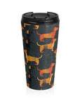 Dapper Dachshund Noir Glow Stainless Steel Travel Mug