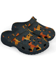 Dapper Dachshund Noir Glow Kid's Foam Clogs