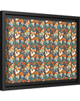 Corgi Carnival Couture Matte Canvas, Framed