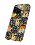 Corgi Rainbow Vine Dream Slim Phone Cases