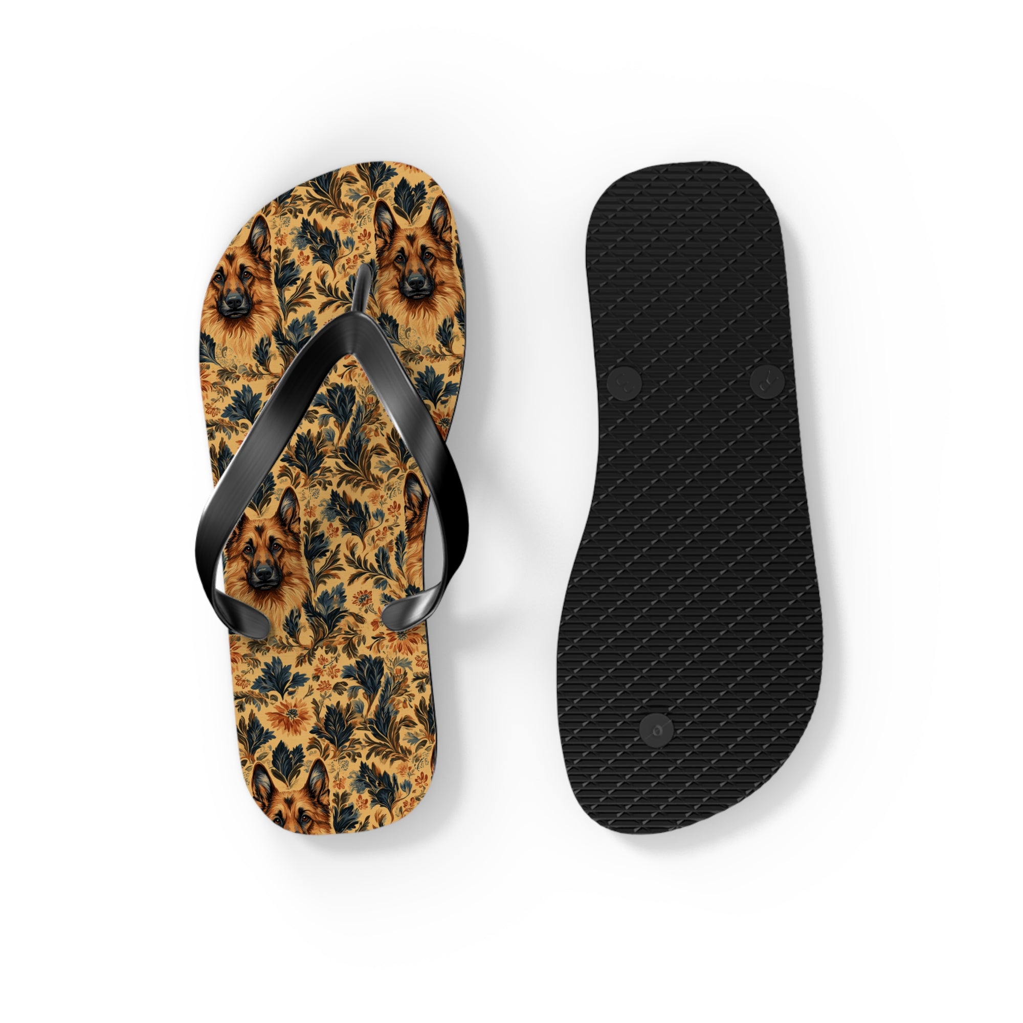 Autumnal German Shepherd Glamour Flip Flops