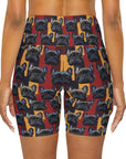 Chic Canine Checkmate - Frenchie Edition High Waisted Yoga Shorts