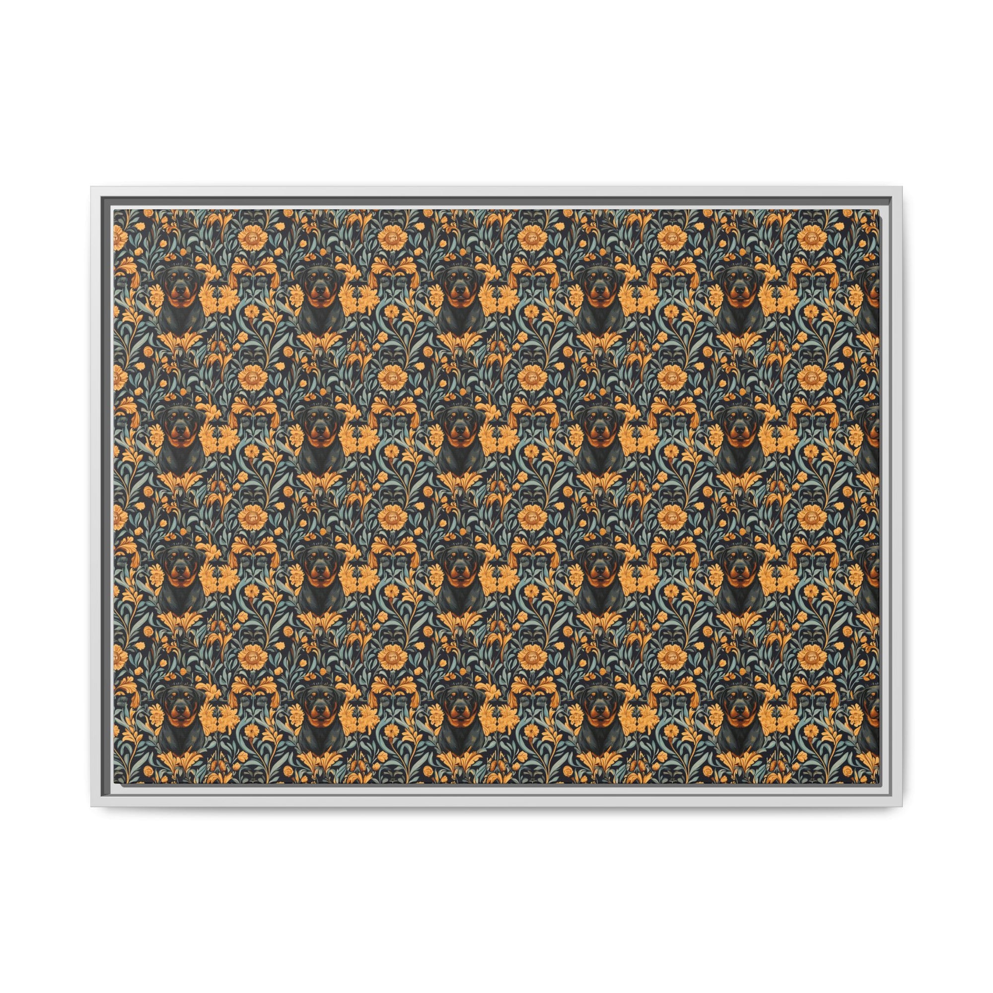 Ruffle Rottie Glamourific Matte Canvas, Framed