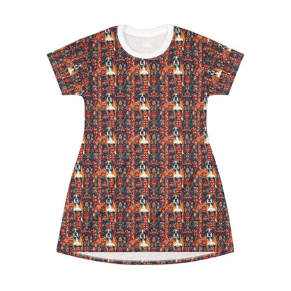 Boxer Blossom Tapestry Delight T-Shirt Dress