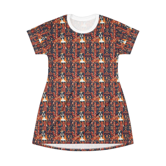 Boxer Blossom Tapestry Delight T-Shirt Dress