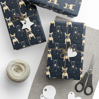 Frenchie Celestial Soar Wrapping Paper