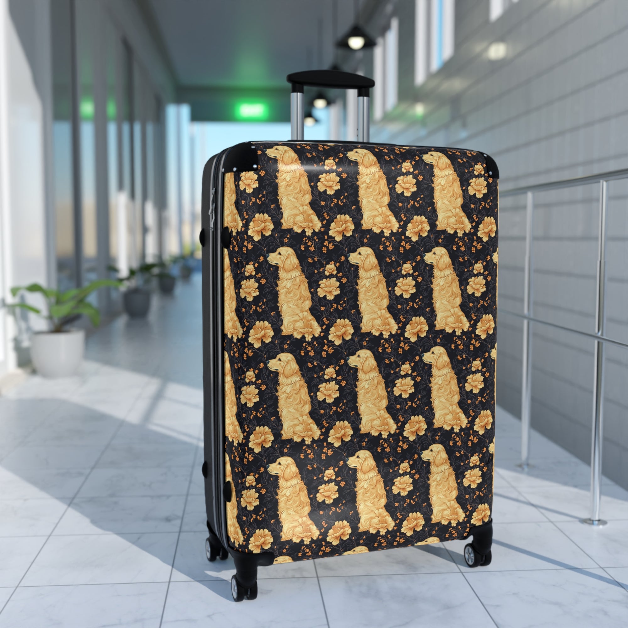 Golden Paws Floral Frenchie Suitcase