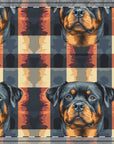 Pawsome Rottweiler Royalty Plaid Ceramic Coaster