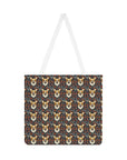 Floofy Corgi Blossom Blast Shoulder Tote Bag