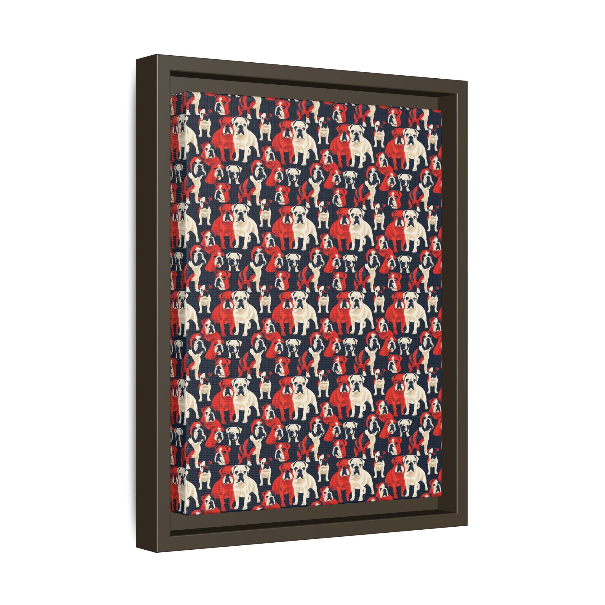 Bulldoggy Bliss Chomper Matte Canvas, Framed