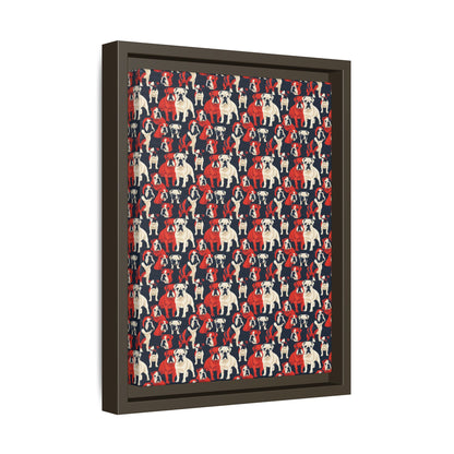 Bulldoggy Bliss Chomper Matte Canvas, Framed