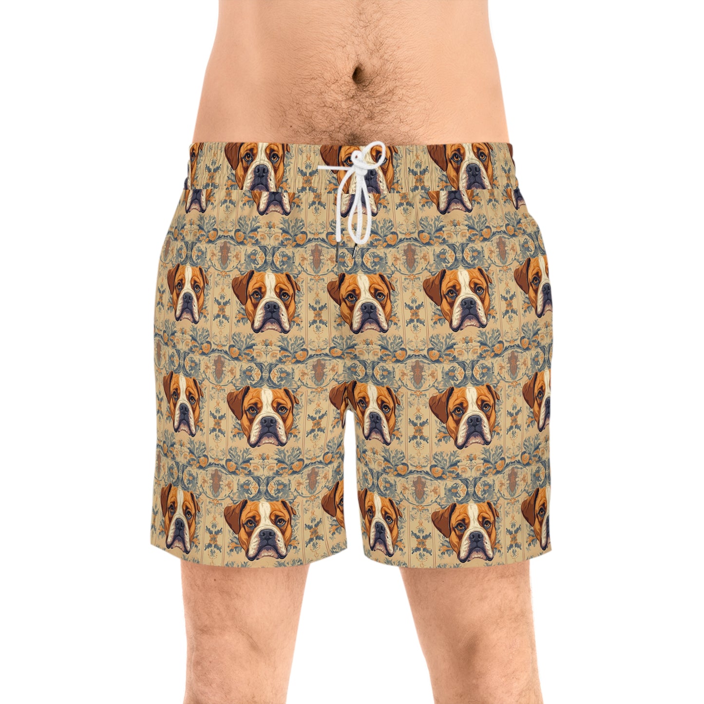 Bowtie Boxer Bliss Men's Mid-Length Swim Shorts