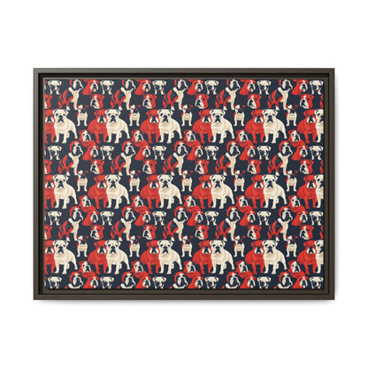 Bulldoggy Bliss Chomper Matte Canvas, Framed