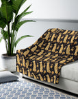 Golden Paws Floral Frenchie Sherpa Fleece Blanket