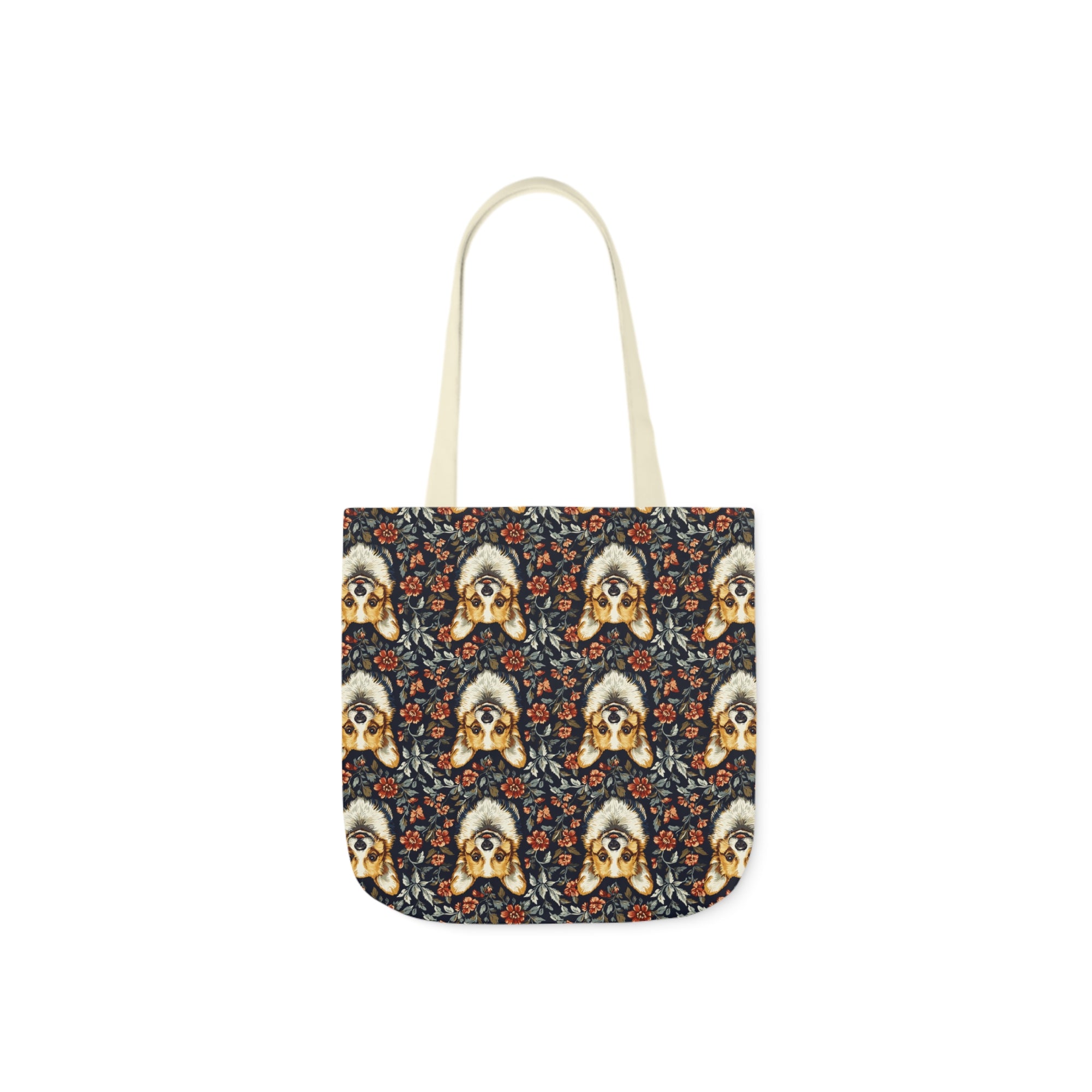 Floofy Corgi Blossom Blast Canvas Tote Bag