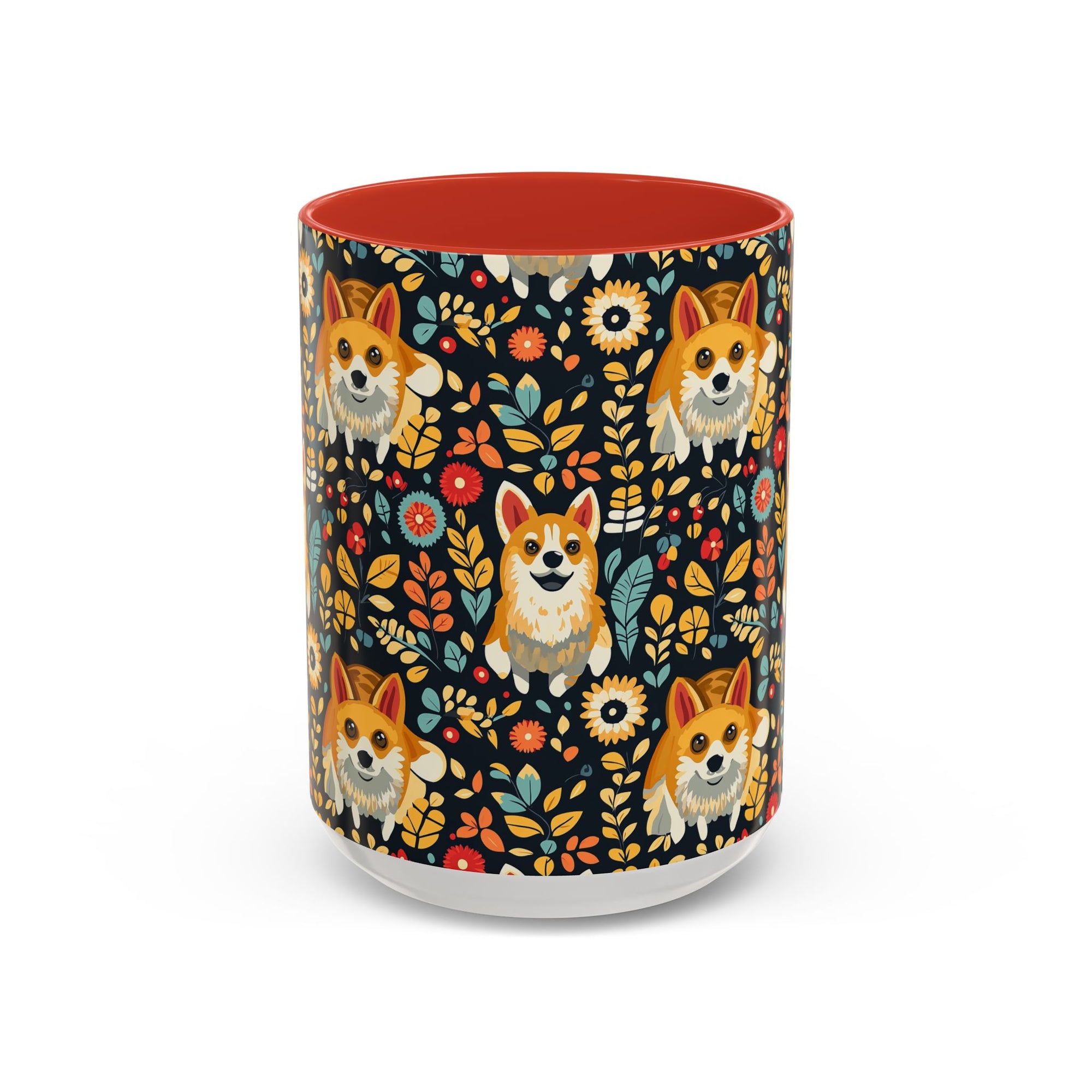 Corgi Rainbow Vine Dream Accent Coffee Mug