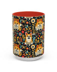 Corgi Rainbow Vine Dream Accent Coffee Mug