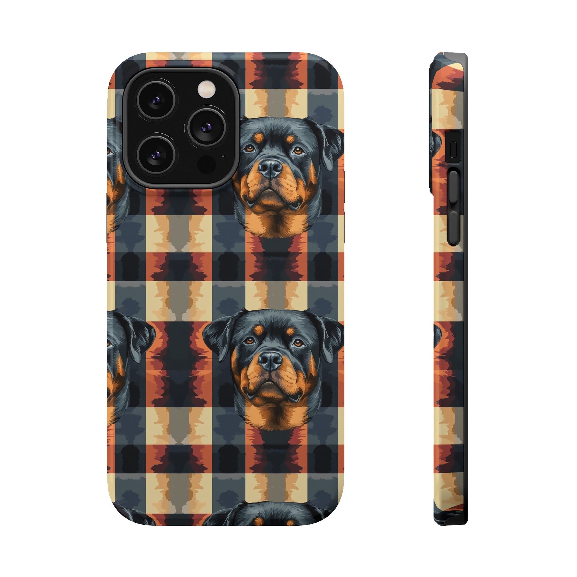 Pawsome Rottweiler Royalty Plaid Magnetic Tough Cases