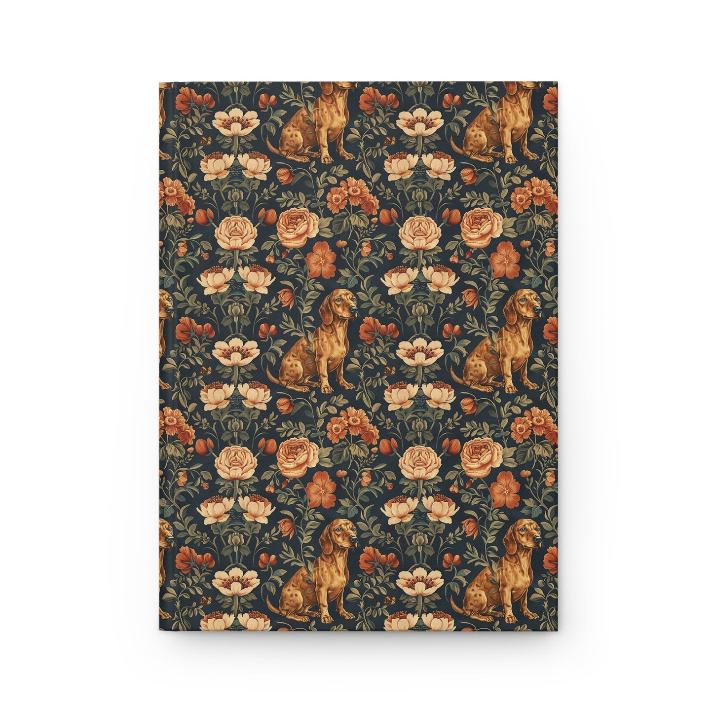 Dazzling Dachsund Blossoms & Foliage Hardcover Journal Matte