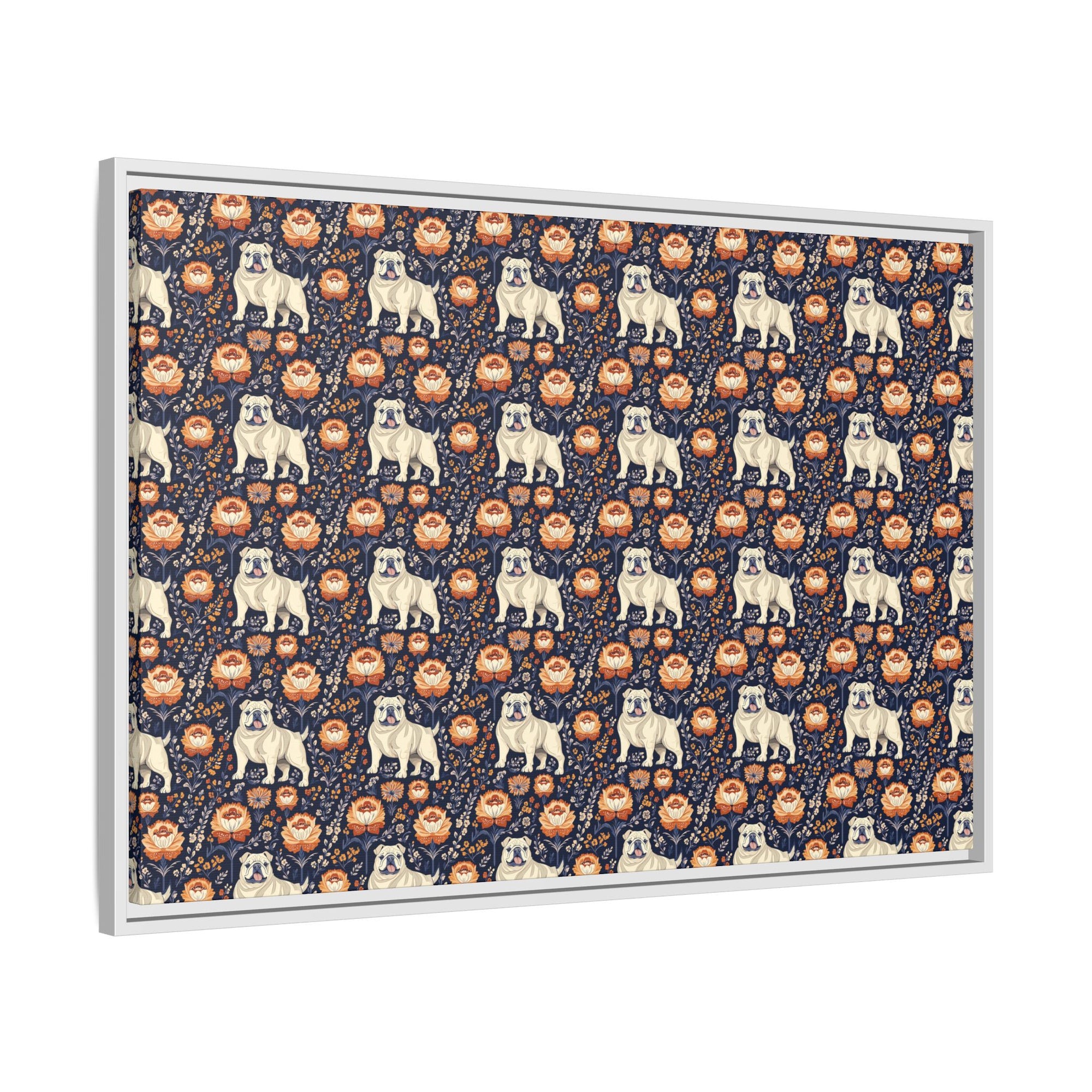 Bulldog Blossom Bonanza Matte Canvas, Framed